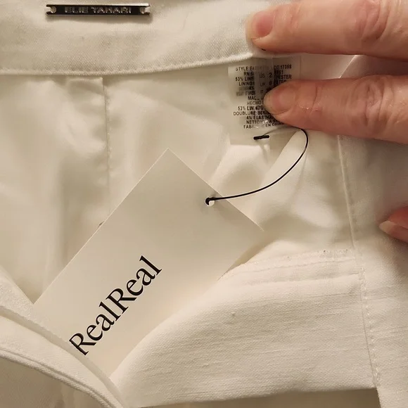 Elie Tahari White Linen Trousers Size 2 - Picture 2 of 5